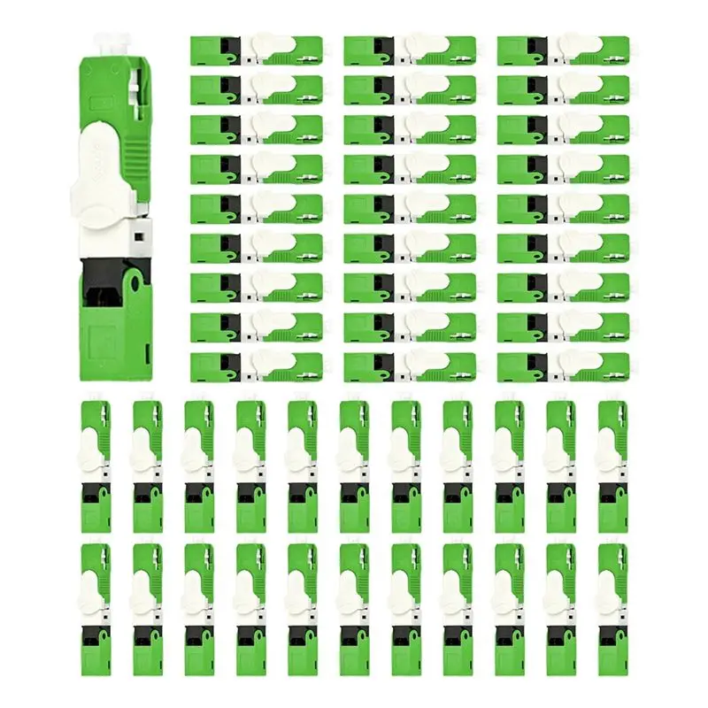 

Быстроразъемные оптоволоконные коннекторы SC APC, 50 шт., встроенные коннекторы SC для высокоскоростного интернета и кабельного телевидения-AEF7