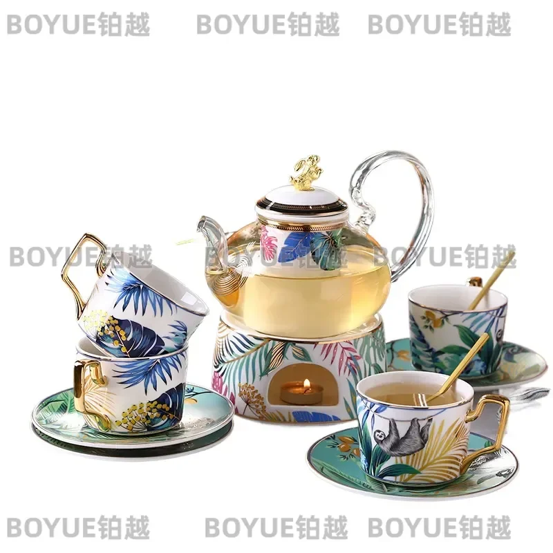 Luxury European Coffee and Tea Set British Style Afternoon Tea Service Elegant Gift Box for Wedding Housewarming Present