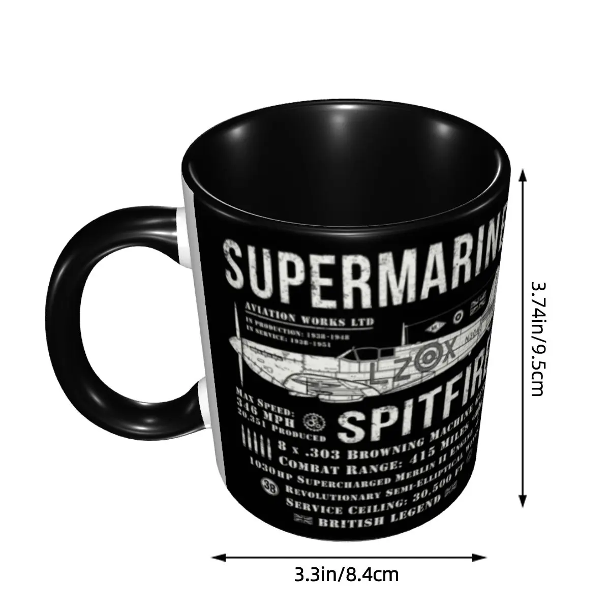 Supermarine Spitfire Coffee Mug DIY Custom Fighter Pilot Aircraft Airplane Plane Ceramic Mug Cup Creative Gift