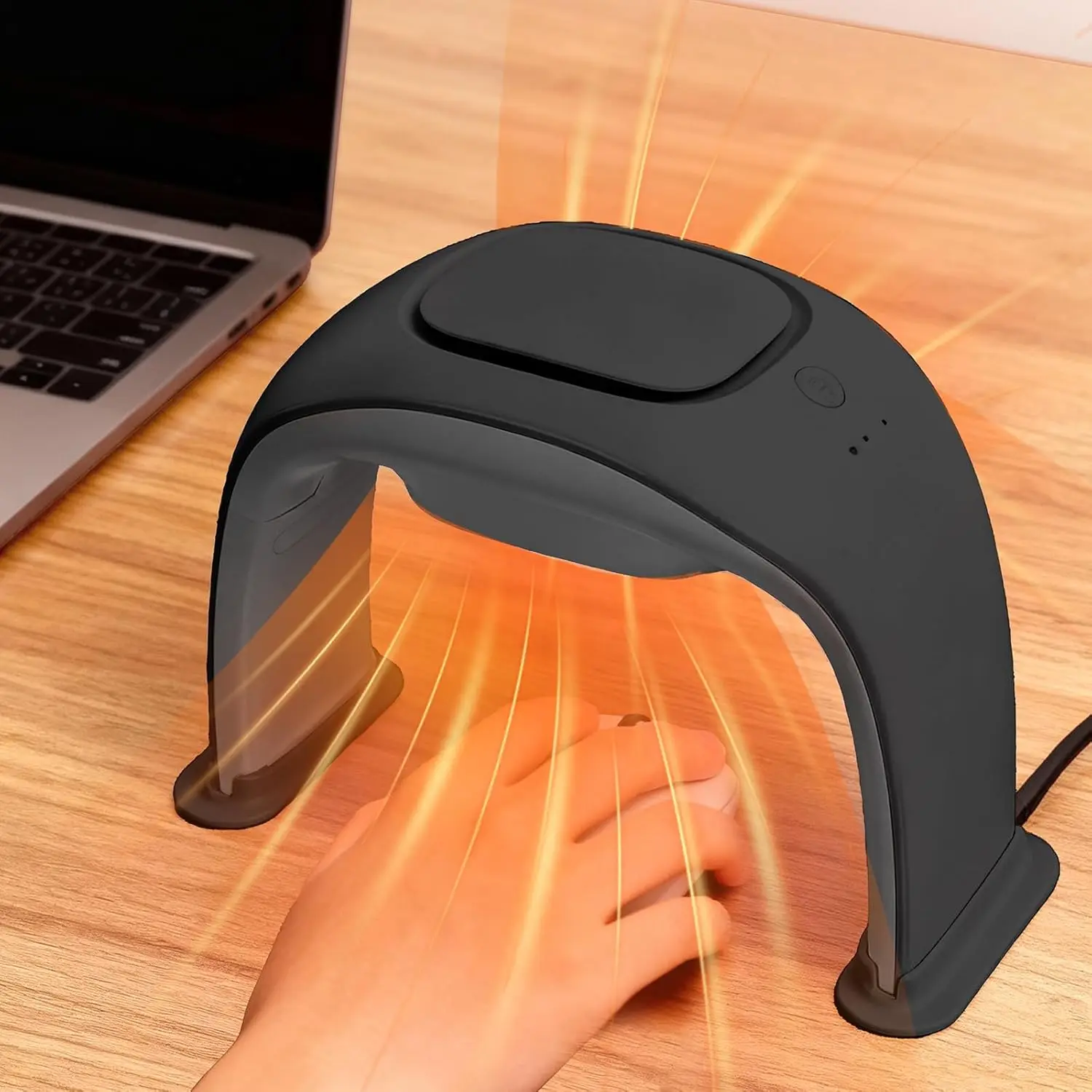 

Foldable Ceramic Hand Heater, Portable Desk Warmer with Thermostat, Energy-Efficient Indoor Heated Mouse Pad (Gray)