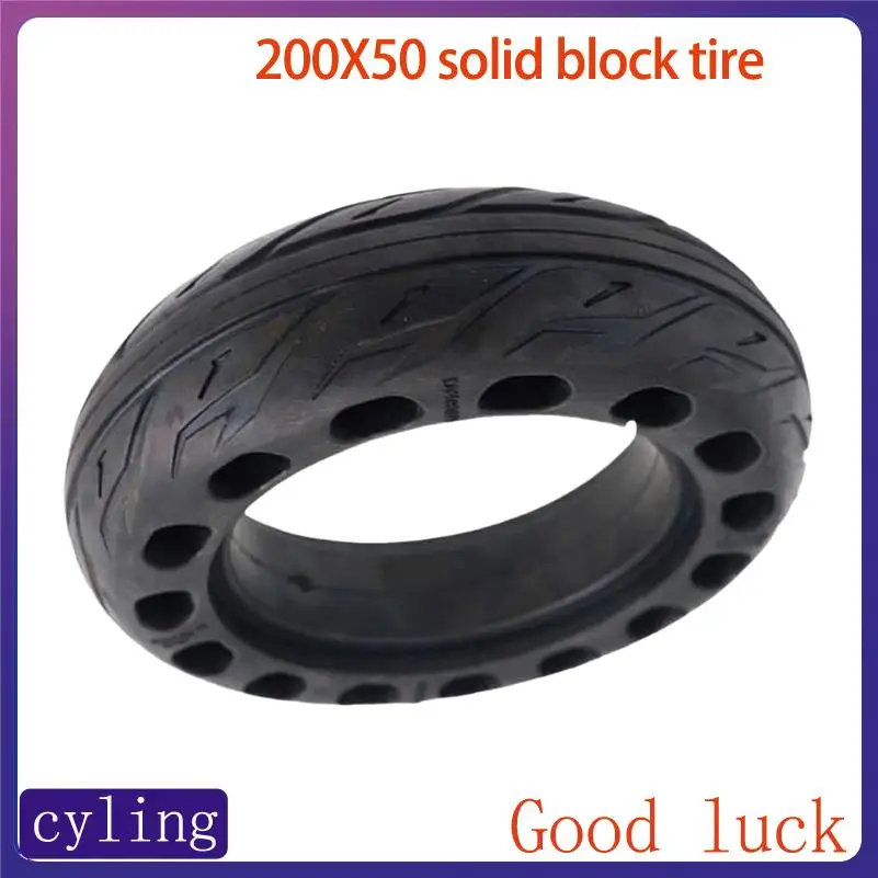 Durable 8-inch 200*50 solid rubber tire square hole electric scooter tire non-pneumatic replacement part