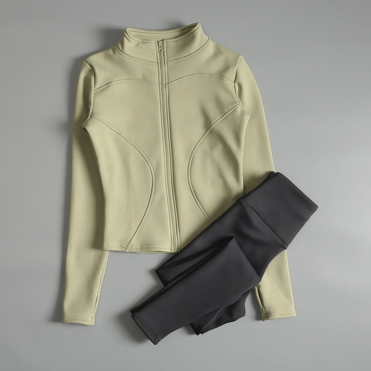 

Fitness suit winter plus velvet yoga jacket for women 2025 autumn and winter slimming new zipper stand collar sports running