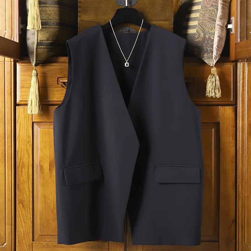 

2025Autumn New BlackVWomen's Slimming Collar Blazer Vest Jacket