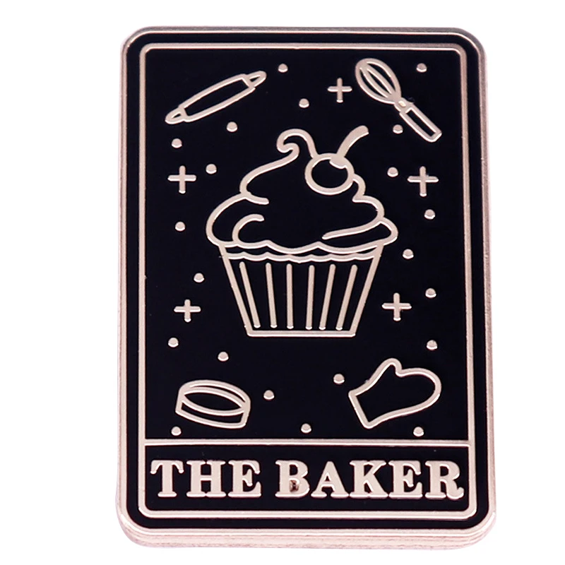 C5312 The baker Tarot card Women's Brooches on Clothes Lapel Pins for Backpack Enamel Pin Cute Badges Jewelry Accessories