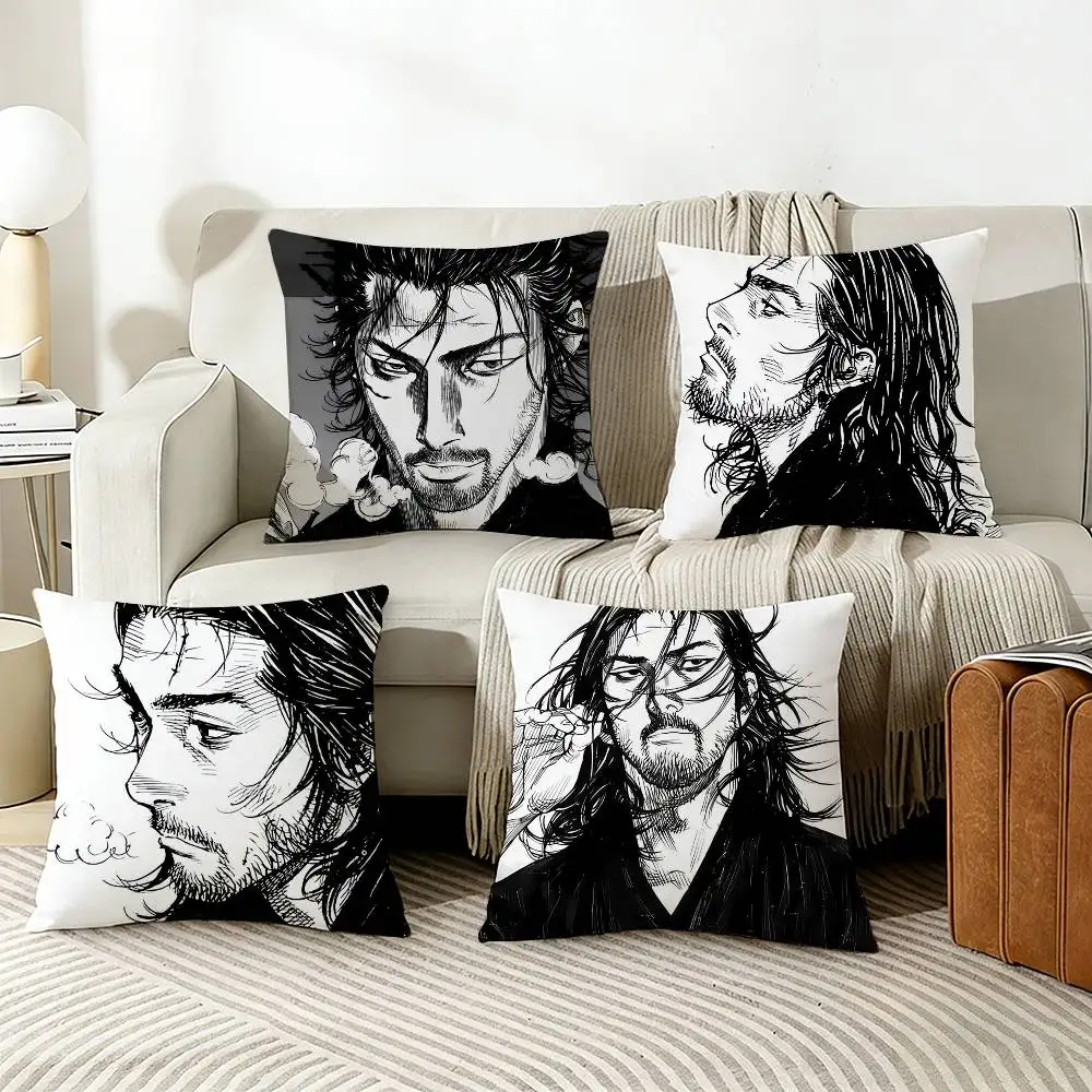 

Miyamoto V-Vagabond Musashi Pillow Case Living Room Sofa Cushion Cover Suitable For Home Bedroom Room Decoration