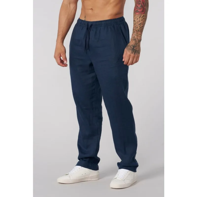 Pantalon de sport rayé en coton de lin américain, léger et respirant, pantalon cool d'été, pantalon de course, pantalon d'entraînement et de fitness