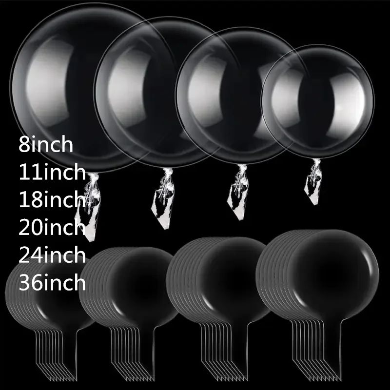 50 sztuk 8-36 cali przezroczysty Bobo balon bąbelkowy przezroczysty nadmuchiwany powietrza hel Globos ślubna dekoracja urodzinowa Baby Shower