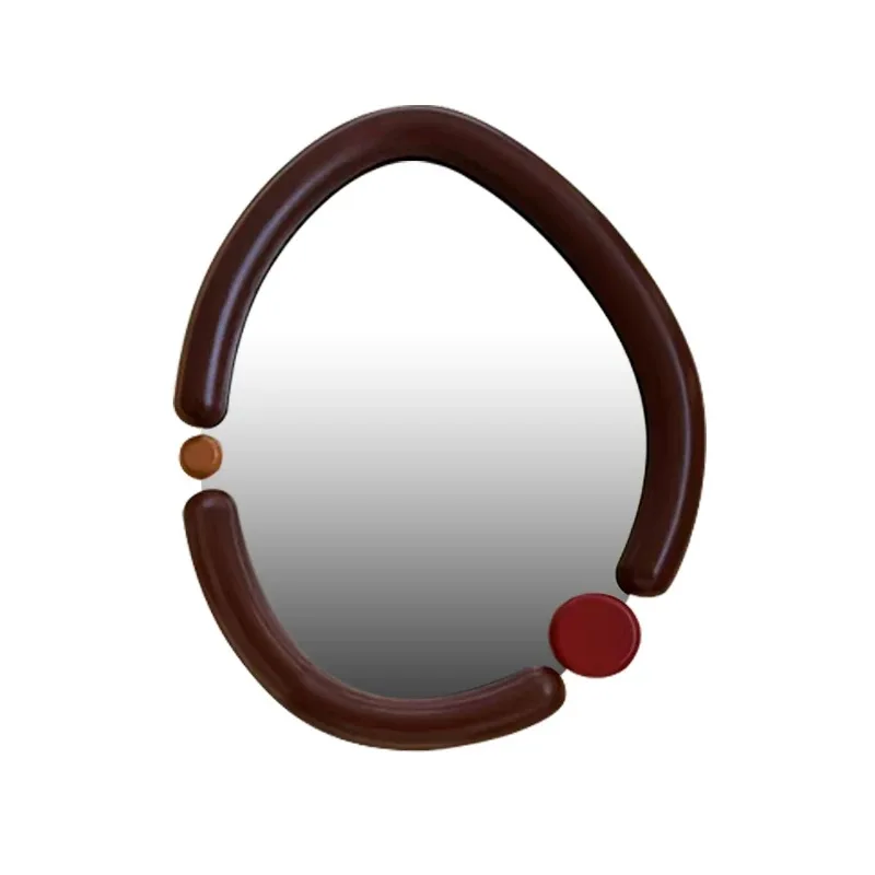 r*-Desk Items Mirror Girls Aesthetic Irregular Luxury Cute Small Vanity Frame Mirror Modern Mini Living Room Decorations