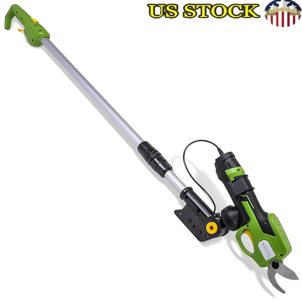 

Rechargeable Cordless Electric Pruning Shears Handheld Trimmer Telescopic Reach 74 8in Ergonomic Design Battery Powered Garden