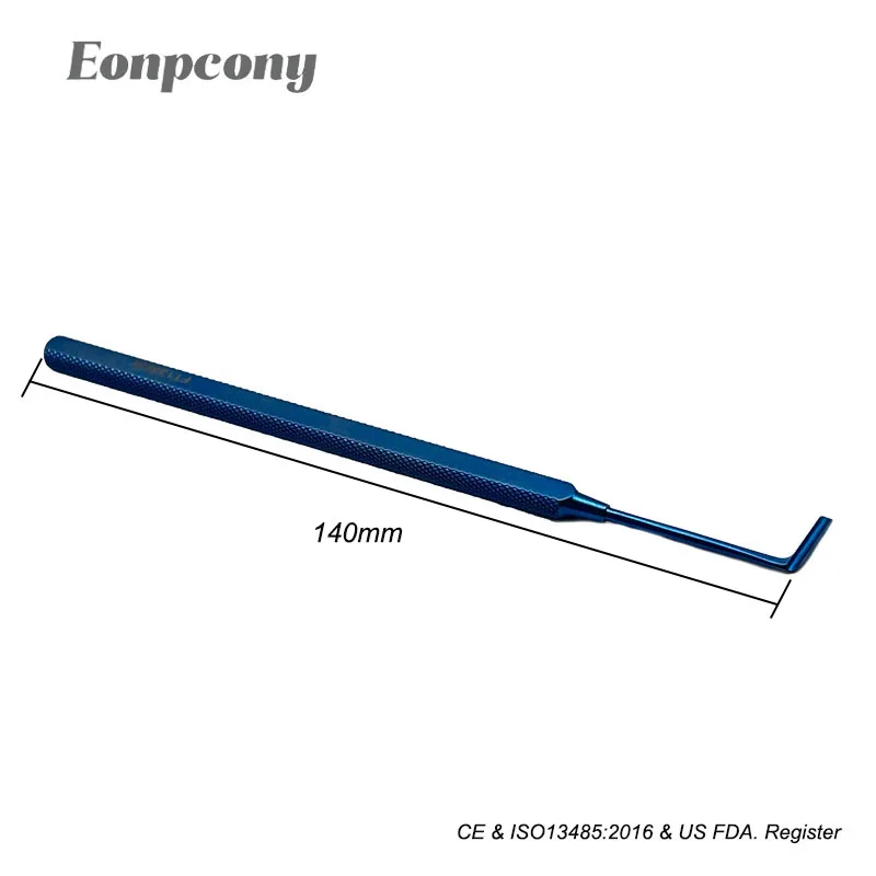 Wright Gegroefde Spierhaak Links Titaniumlegering Oftalmische Chirurgische Instrumenten