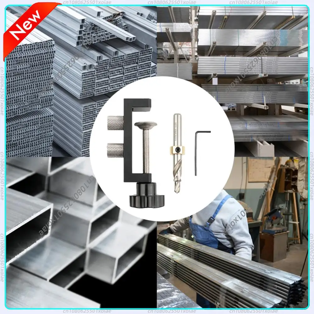 

Aluminum Profile Punching Auxiliary DIY Tool Drilling Positioning Tool Accurate Hole Punching Countersinking Guide Tool
