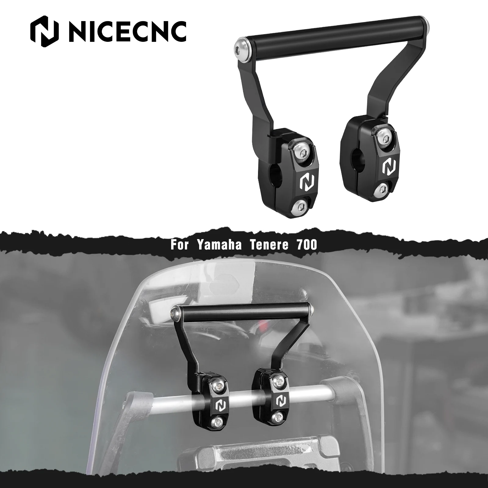 

NICECNC Motorcycle 12MM GPS Mount Bracket For Yamaha 2019-2024 23 Tenere 700 T700 XTZ700 Aprilia Tuareg 660 22-24 Rally Edition
