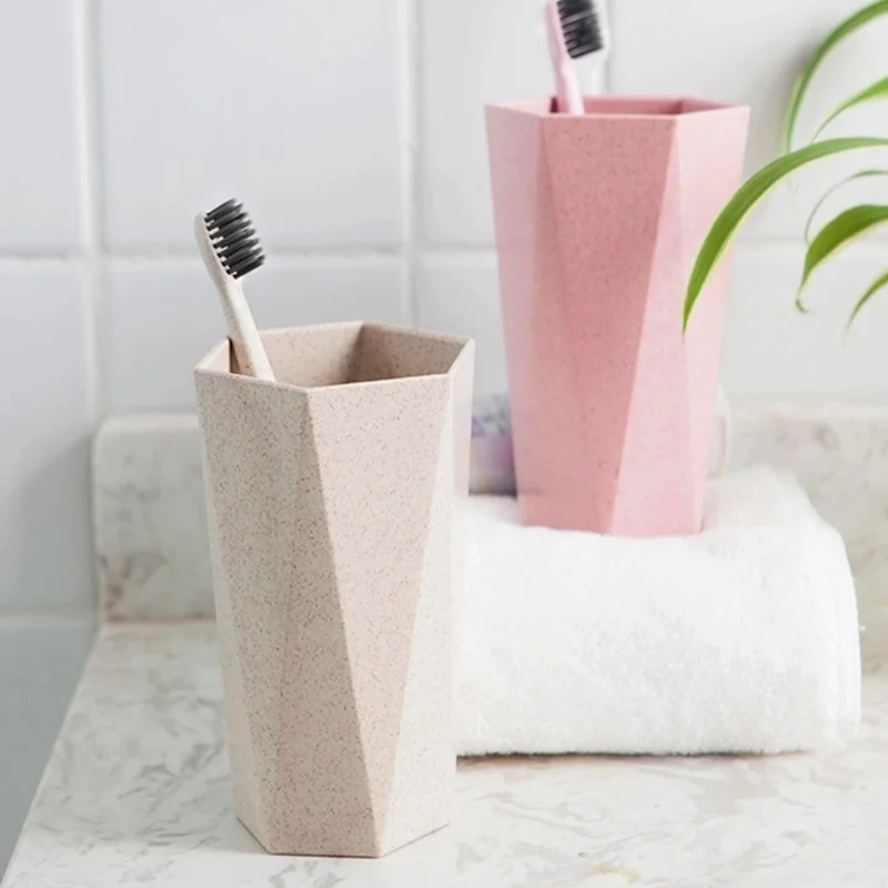 Lamgool Bathroom Plastic Mouthwash Cup Coffee Tea Water Mug Home Travel Simple Solid Color Toothbrush Holder Drinkware Cup