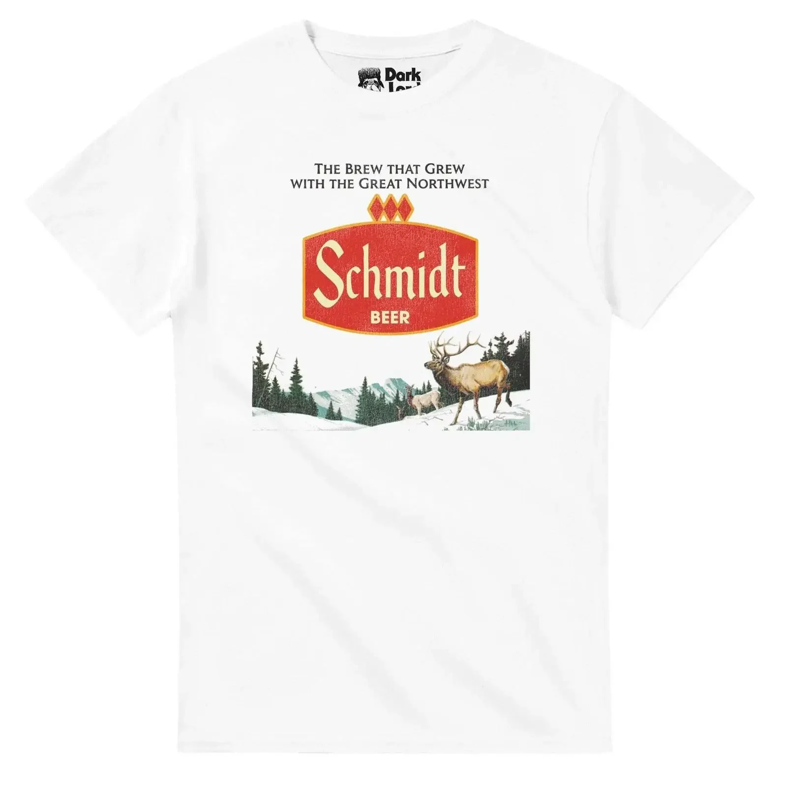 Schmidt Beer Retro Defunct Elk Nature Scene T Shirt vintage Washed Slightly fashion Soft Stylish Versatile designer clothes