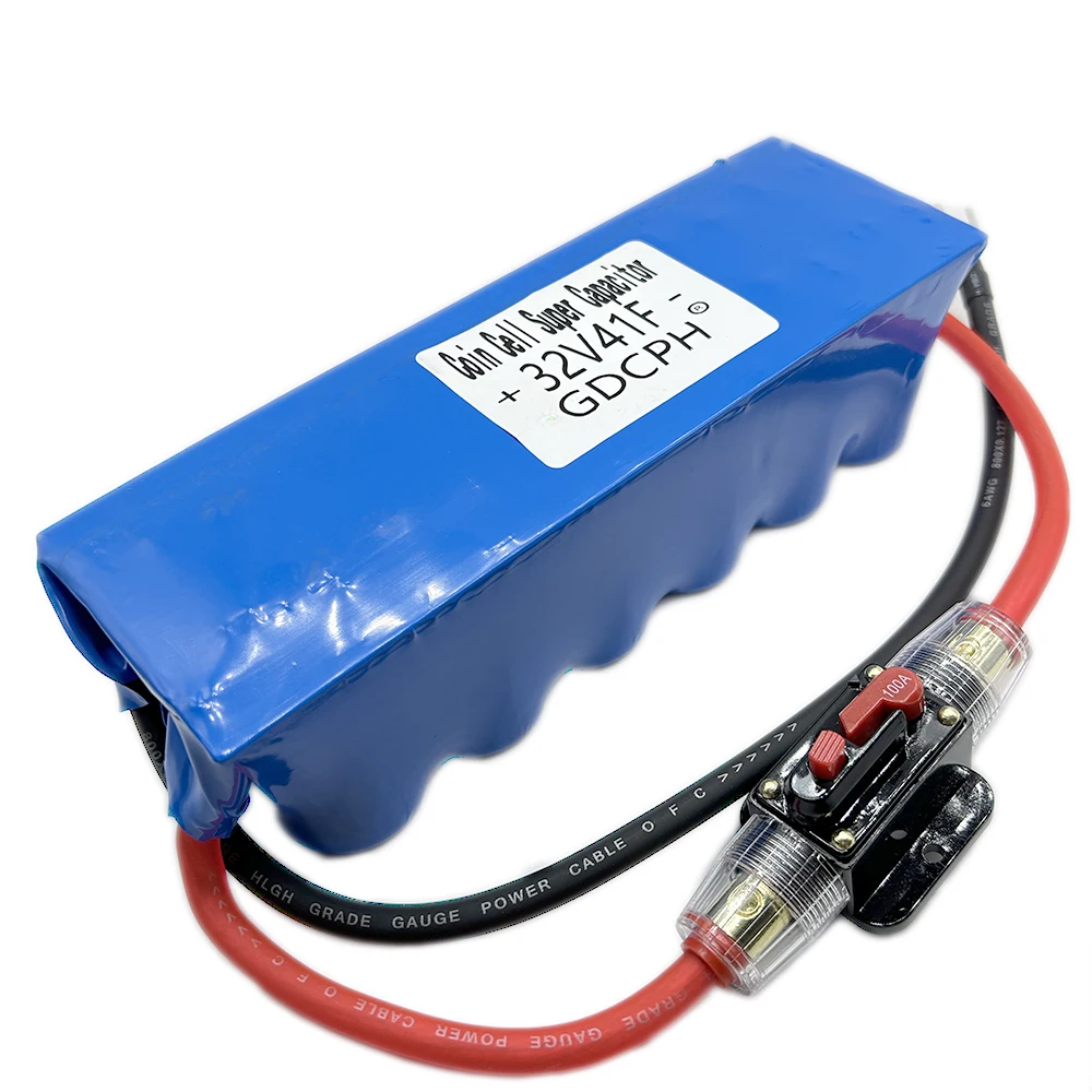 Heat-Shrinkle 32V41F Automotive Rectifier Module Supercapacitor 2.7V500F Super Capacitor With Protection Self-Recovery Fuse