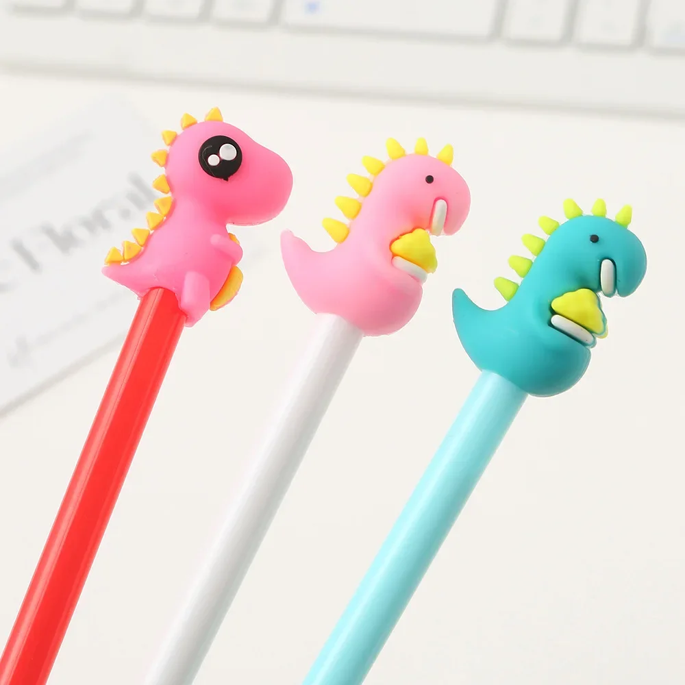 60Pcs Wholesale cartoon little dinosaur student writing gender-neutral pen, cute office cute stationery pen