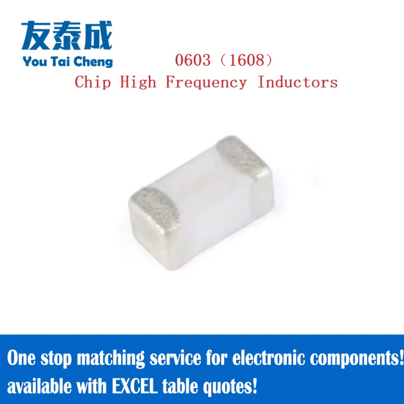 50PCS,Chip Ceramic high frequency inductors 0603 (1608) 5% 10NH 12NH 15NH 18NH 22NH 27NH 33NH 39NH 47NH 56NH 68NH 82NH 100NH