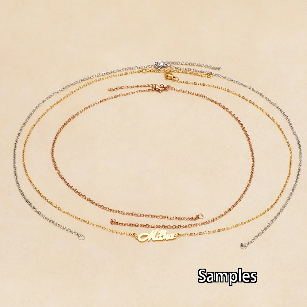 5 Stück Gold Edelstahl 45cm Verstellbare Flachketten mit Verlängerung DIY Schmuckherstellung Halsketten Verbinder Anhänger Zubehör – Detail 4