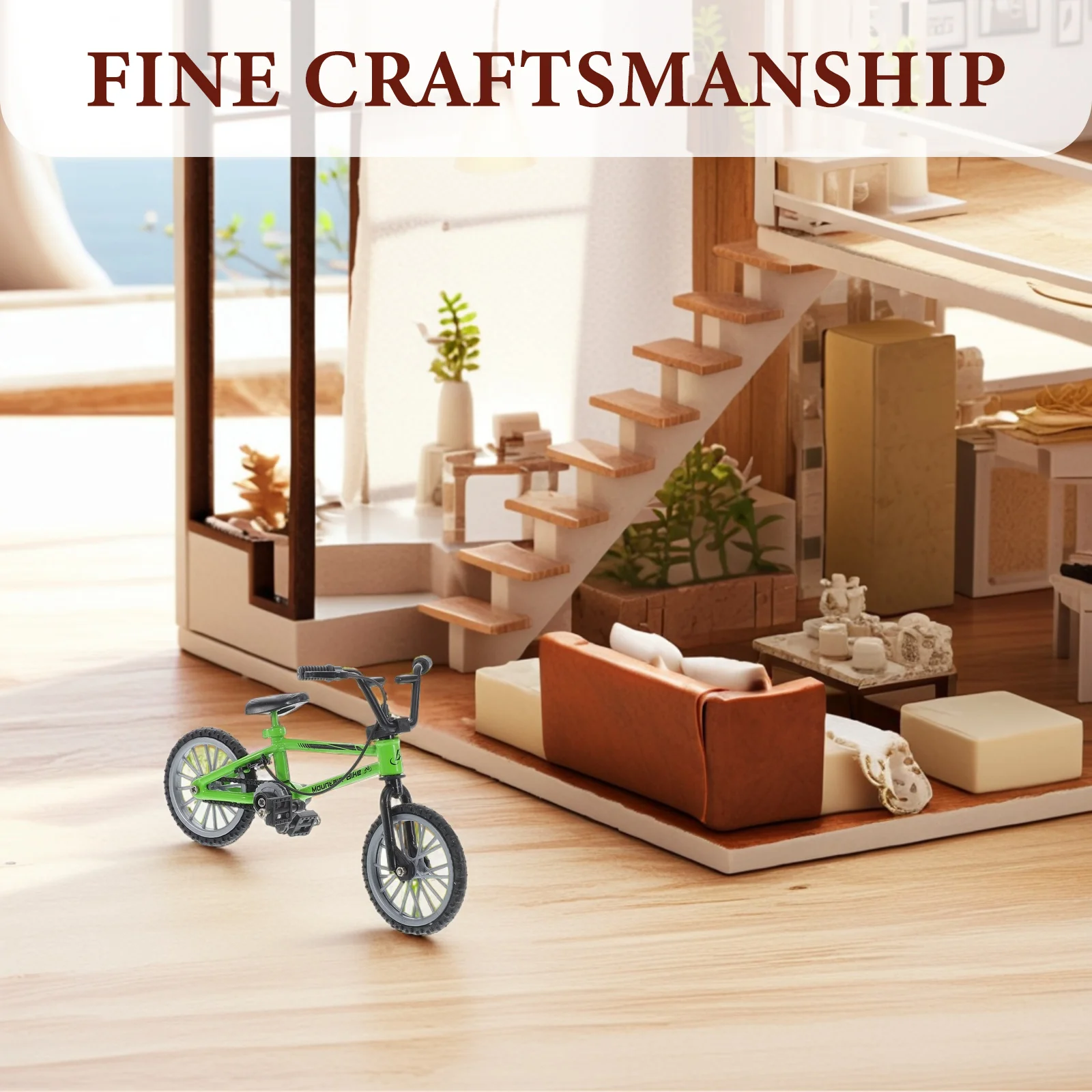 House Bike Mini Ornament Toy Dirt Desktop Miniature Toys Things for Dollhouse Alloy Bicycle Model