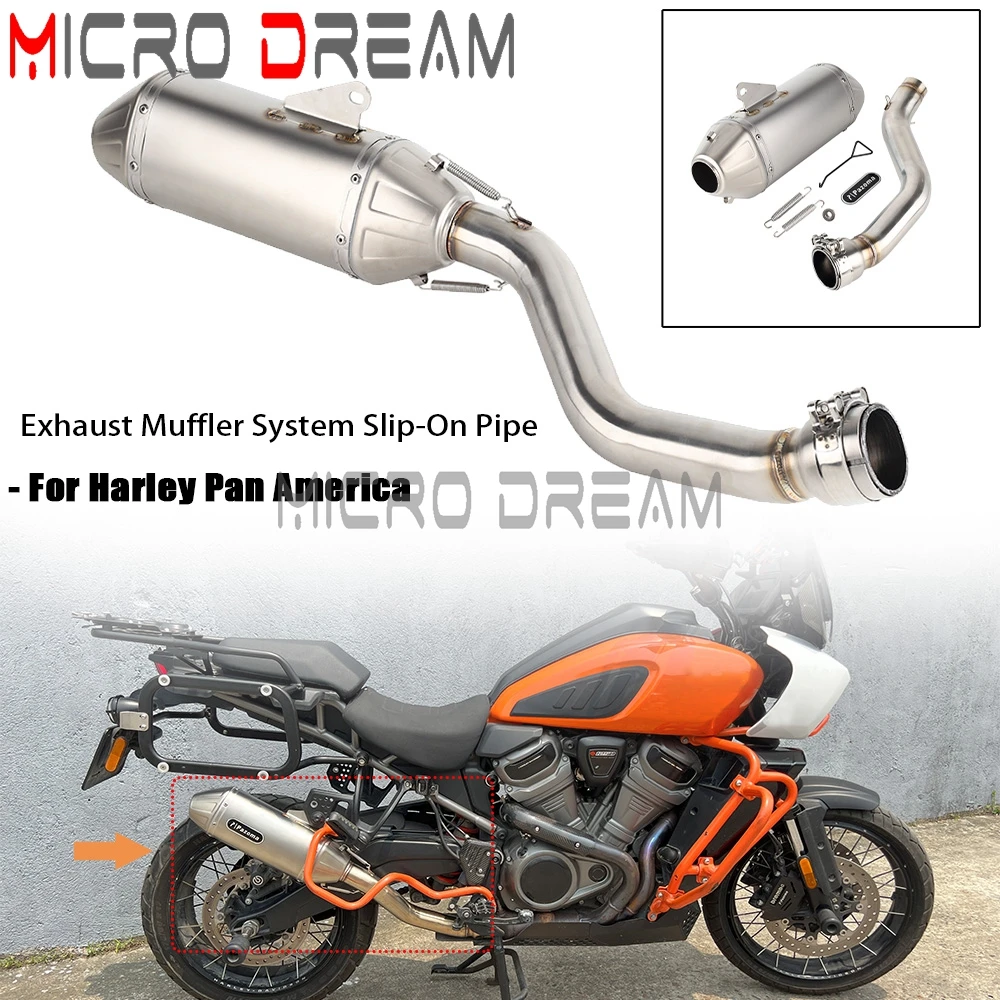 PAZOMA Stainless Steel Muffler Motorcycle Exhaust Pipe System For Harley Pan America 1250 Special CVO RA1250SE RA1250S RA1250