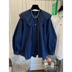 Spring Autumn New Loose Street Casual Youth Blouse Long Sleeve Solid Simplicity Fashion Shirt Tops Harajuku Korean Women Clothes