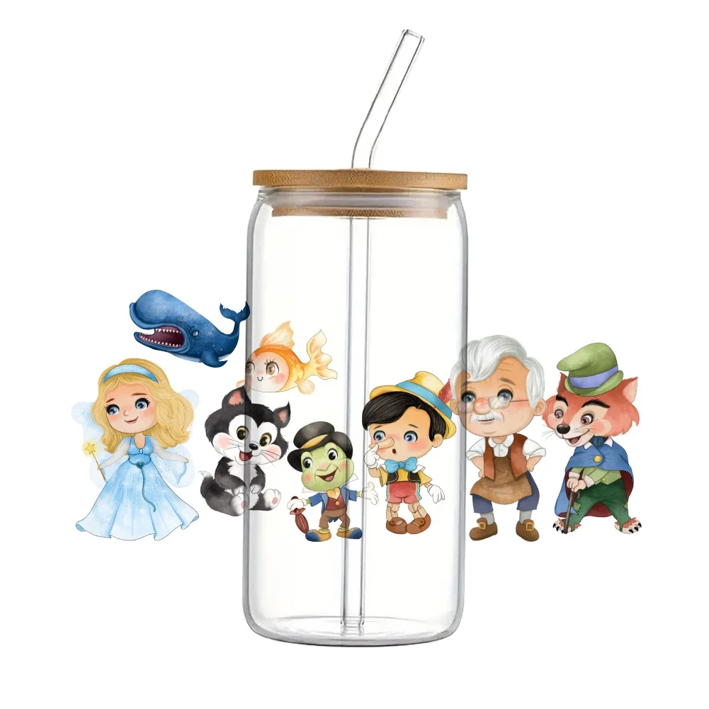 

11x24cm Disney Cartoon Boy Design UV DTF Printed Wrap Sticker for Cup Glass Can Waterproof 16oz Sticker