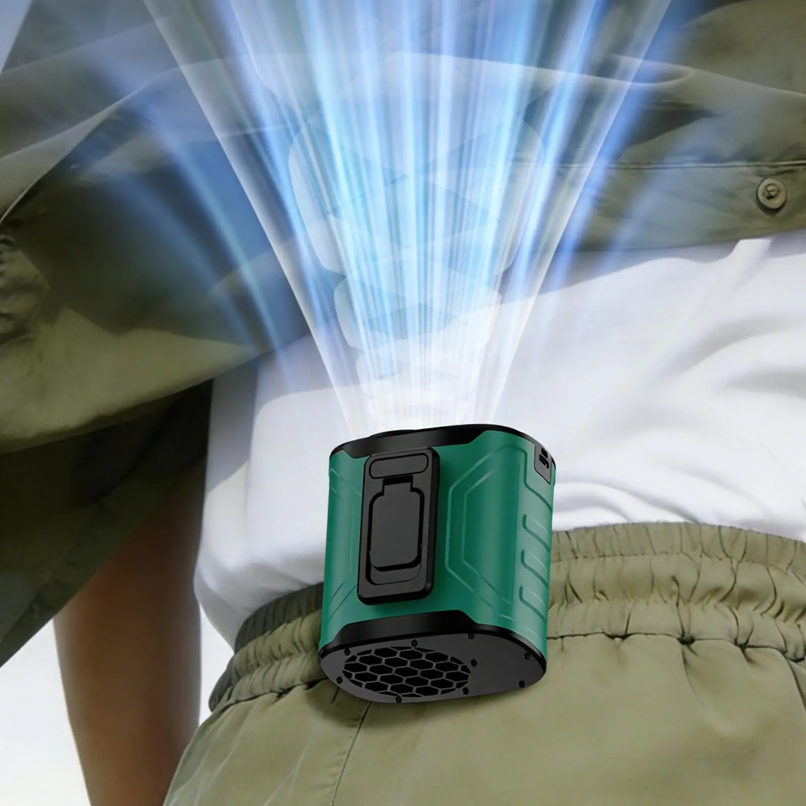 Belt Fan 199 Levels Adjustable Rechargeable Personal Cooler Under Shirt Fan For Travel Camping Car Desk Outdoor Cruise Beach