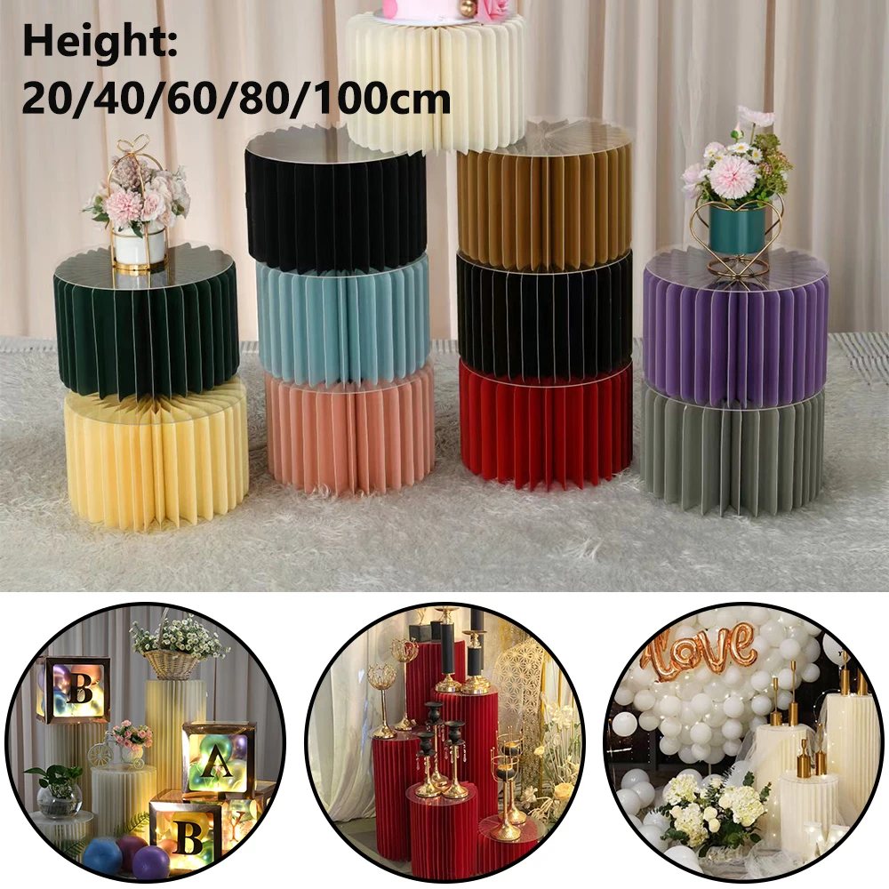 Folding Cylindrical Dessert Table, Cake Stand, Ramadan Decor Display Stand, Birthday Decoration, Wedding Ornaments, Backdrop