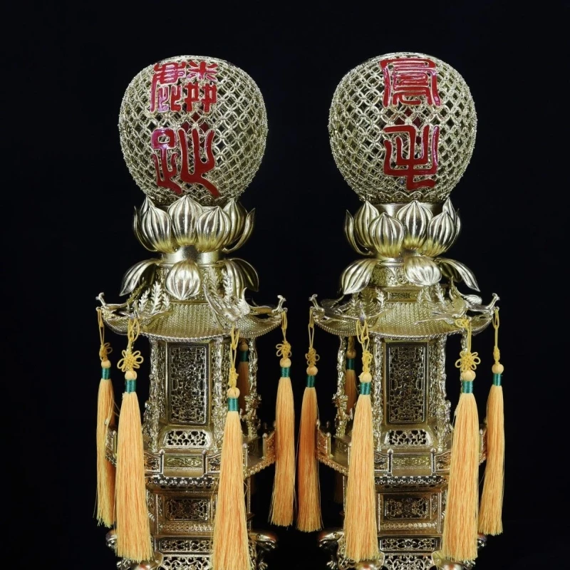 Handmade tin lamp high-grade Buddhist utensils ornament collection
