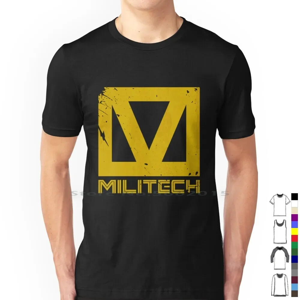 Militech Logo-Worn T Shirt 100% Cotton 2077 Edgerunners David Lucy Rebecca Kiwi Tabletop Arasaka Corpo Short Long Sleeve Tee Top