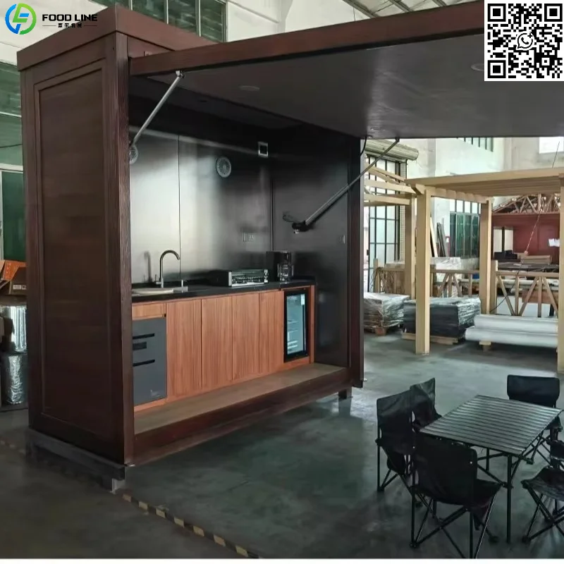 Customized Modular Outdoor Kitchen Cabin for Camping Resorts and Sites Prefab Structure Ready for Water Power Fast