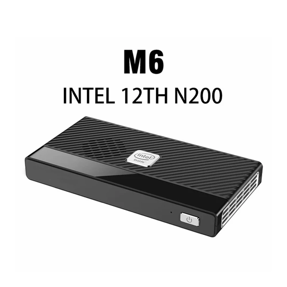 Eglobal M6 미니 PC 포켓 컴퓨터, 인텔 N100, N200, 윈도우 11 프로, DDR5, 2933MHz, NVMe, SSD, HDMI2.0, 4K @ 60Hz, 와이파이 6 BT5.2, 12 세대