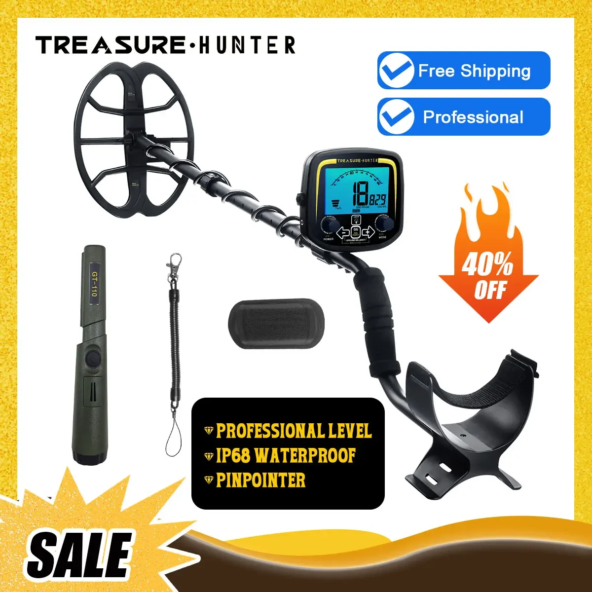 Treasure Hunter GX850 11inch Coil Pinpointer Professional Metal Detector Underground Waterproof Gold Silver Detector Sensitive