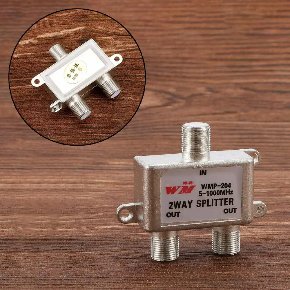 Video Equipment Home Audio 2 Way Splitter Coax Cable TV Receivers Satellite Signal Split TV Antenna