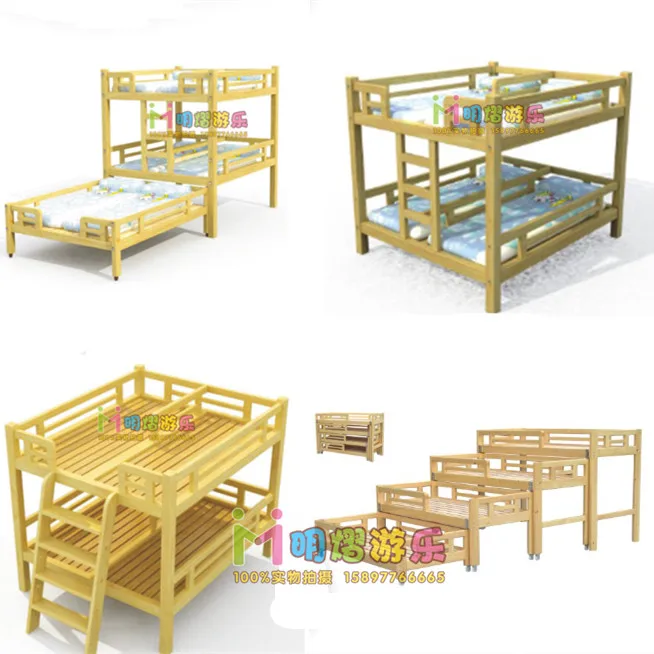 Children's Six-Person Bunk Bed Double Bed Double Bed Solid Wood Single Bed