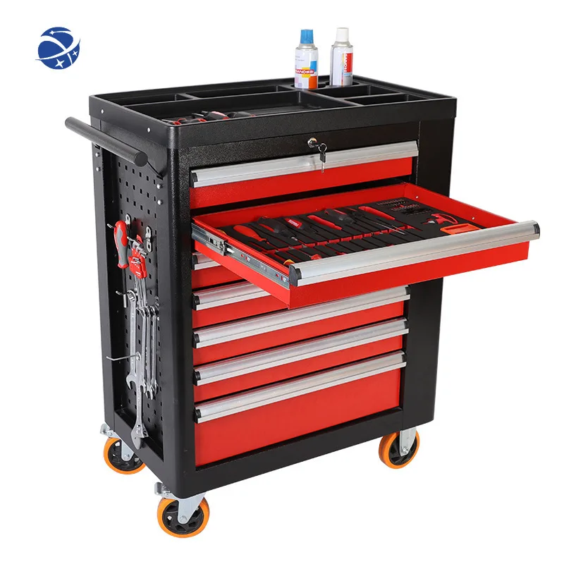 

Workshop garage metal tool cabinet/tool trolley/ tool cart with handle and wheels