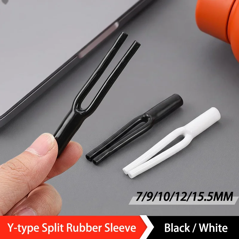 1~100P PVC Y Splitter Pant Boot Wire Boots Y-shaped Sleeve Tube Speaker Audio Cable Wire Cable Pants Size 7/9/10/12/15.5mm