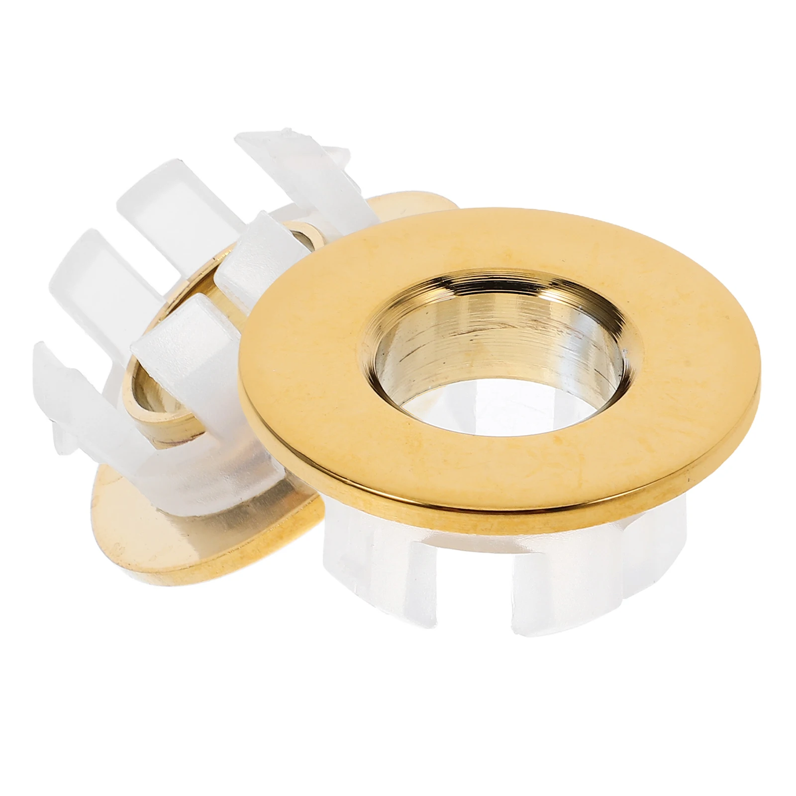 

2 Pcs Sink Overflow Ring Wash Basin Cover Golden Plate Bath Tub Drain Stopper Kitchen Hole Insert Filter Bathroom Accessories