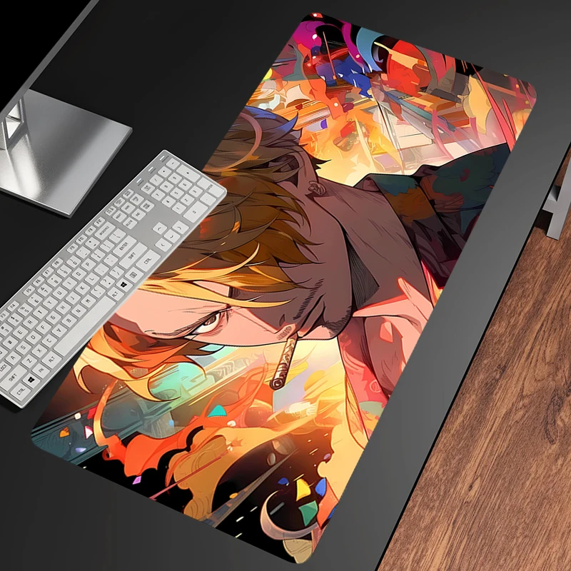 Mouse Pad Gaming Laptops Keyboard Mat Deskmat computer Accessories Desk Protector Gamer PC carpet O-ONE PIECES S-Sanji Mousepad