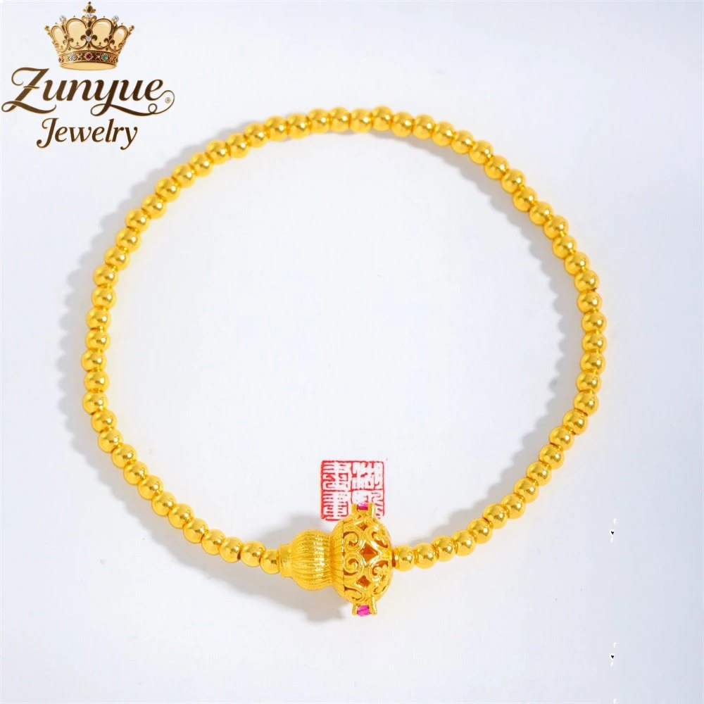 

Высококачественный браслет из песочного золота с выдолбленной филигранной тыквой, ювелирные изделия класса люкс, модные украшения, изысканные подвески, элегантные, популярные