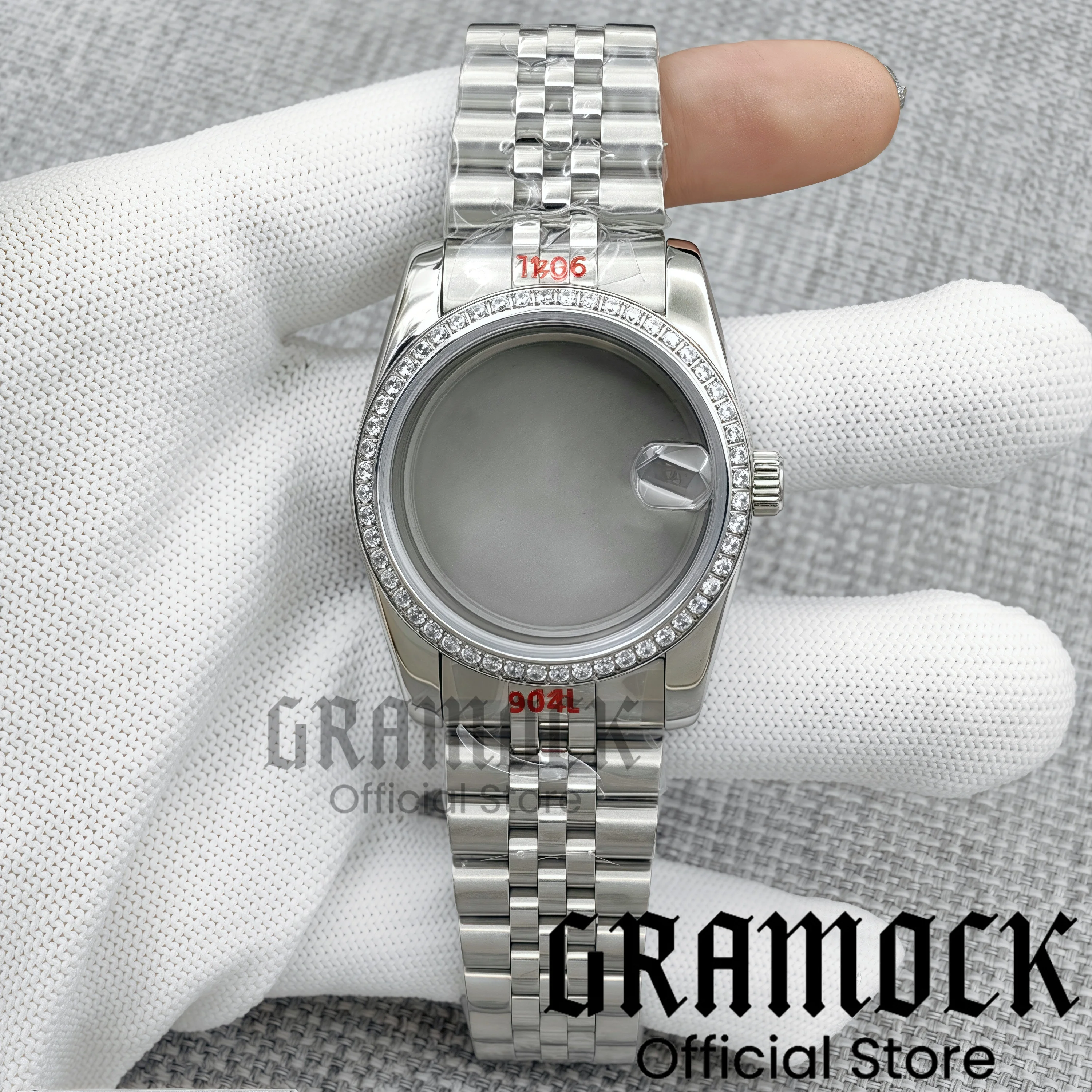 Gramock New 2025 36mm/39mm Diamond Decorated Case Sapphire Glass Stainless Steel Strap Fit NH34-NH39 ETA PT Miyota8215 Movement