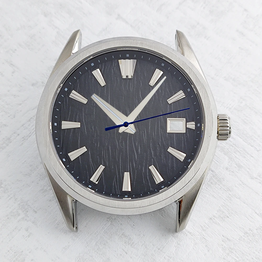 NH35 39.5mm Sapphire Glass Diving Watch Case 33.5mm Birch Texture Custom Logo Watch Dial Hands for GS Watch NH35 Movement Parts