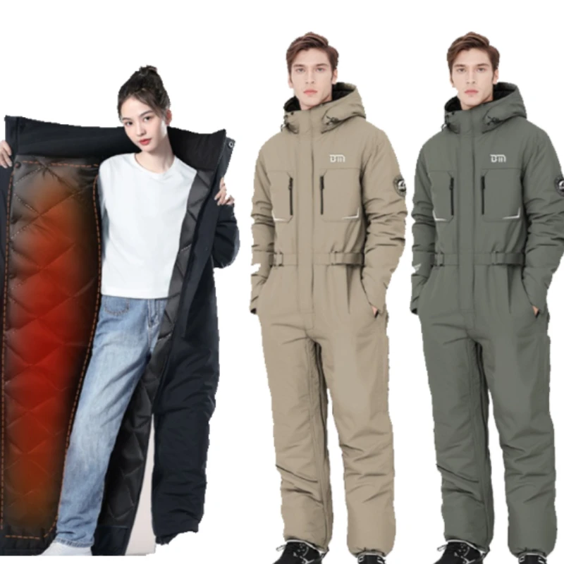 

Зимняя мотоциклетная морозостойкая одежда, модный дизайн талии, теплый хлопковый комбинезон, утолщенный водонепроницаемый костюм для снегохода