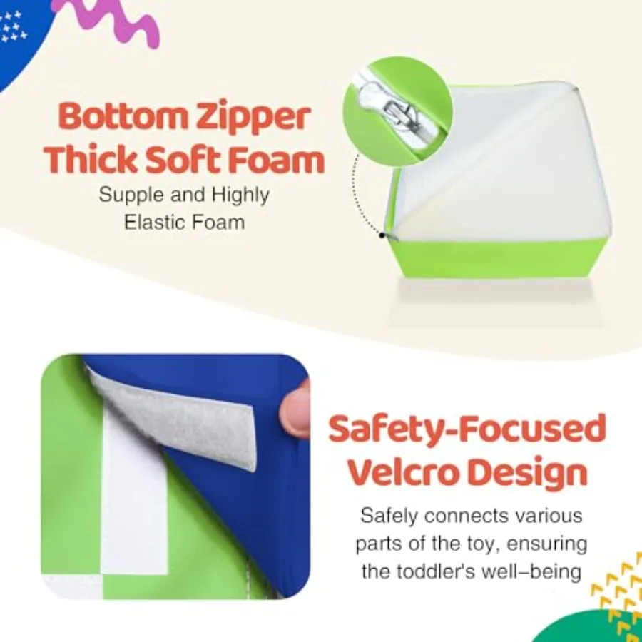 Set di 4 Blocchi da Arrampicata in Schiuma Rivestiti in Pelle PU per Bambini - Giocattoli Morbidi per Arrampicata - Set da Arrampicata in Schiuma per Gattonare