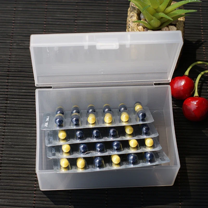 Transparent Plastic Box Square Semi Transparent Packaging Box Portable Plastic Storage Box Dust-proof Jewelry Storage Box