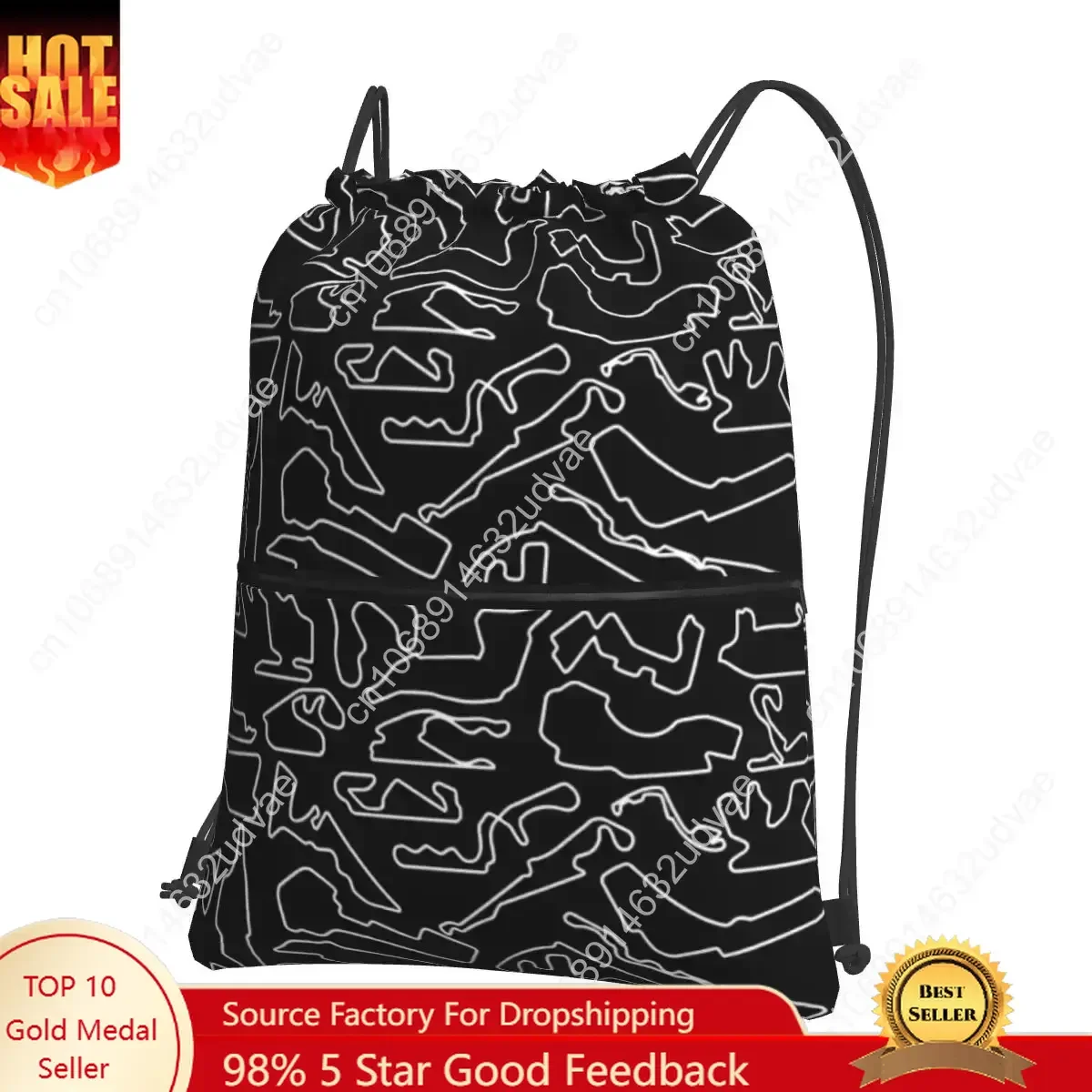 

F1 2023 Tracks Portable Backpacks Drawstring Bag Fashion Drawstring Bundle Pocket Shoes Bags For School Students