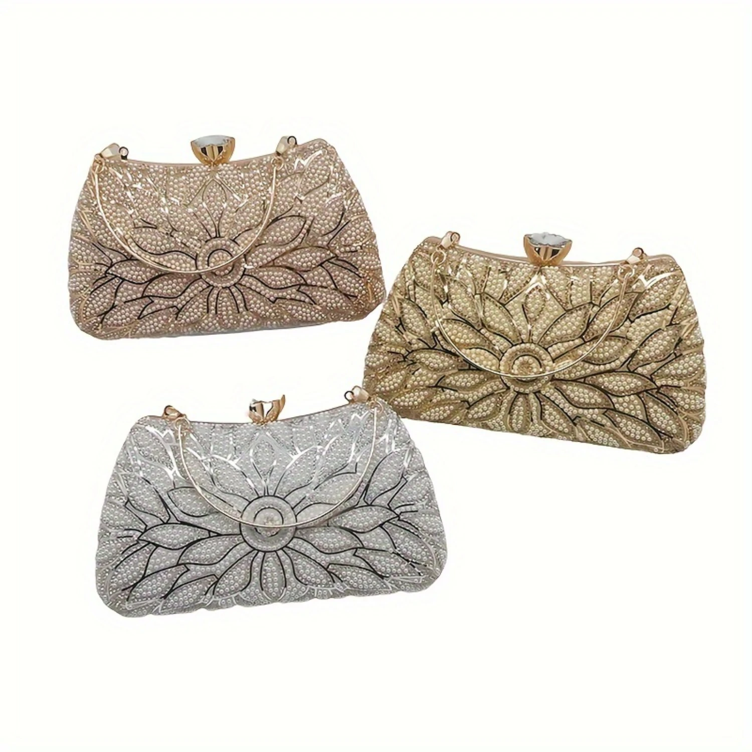 

Women's Rhinestone Clutch Purse, 8.27x4.72 Inches, Perfect for Party, Banquet, Wedding, Matching Cheongsam