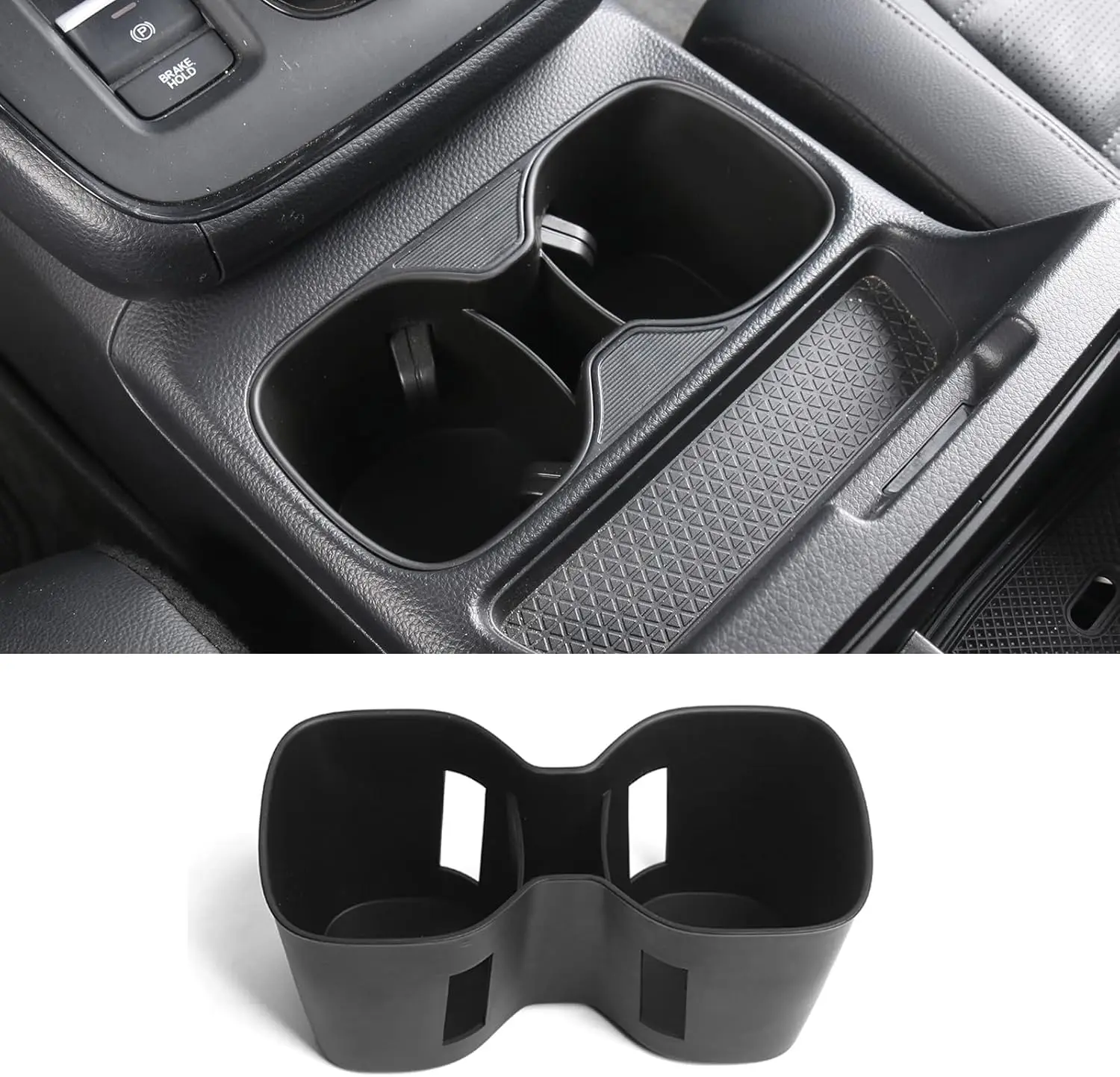 

Compatible with Honda CRV 2023-2026 Hybrid (Include HEV) Center Console Cup Holder，Cup Holder Accessories TPE Material Black