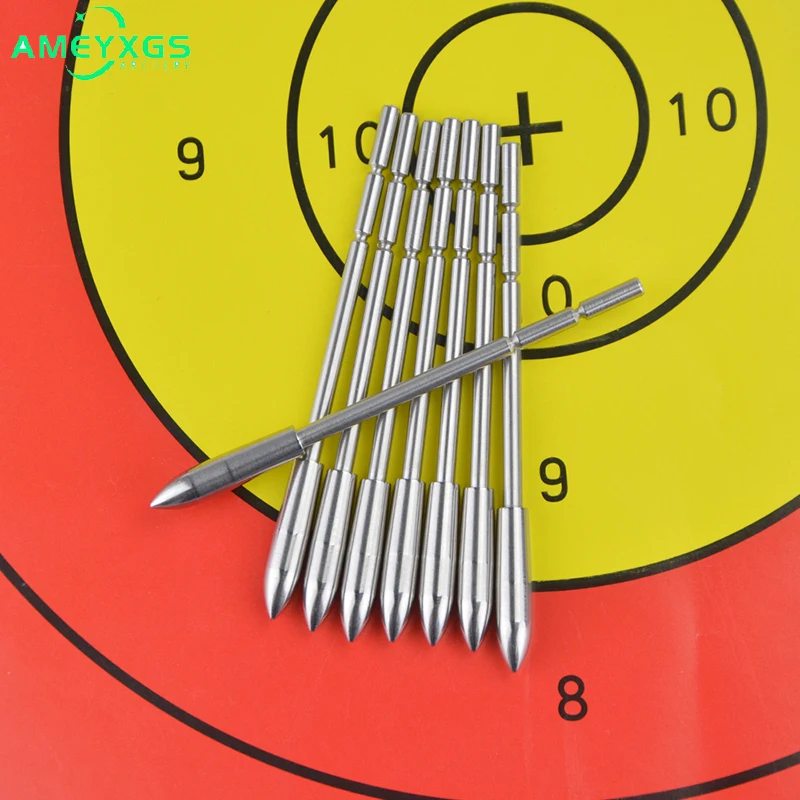 

12/24pcs 120 Grain Archery Arrowhead ID 3.2mm OD 5mm Stainless Steel Fit DIY Arrow Shaft for Bow Shooting Hunting Accessories