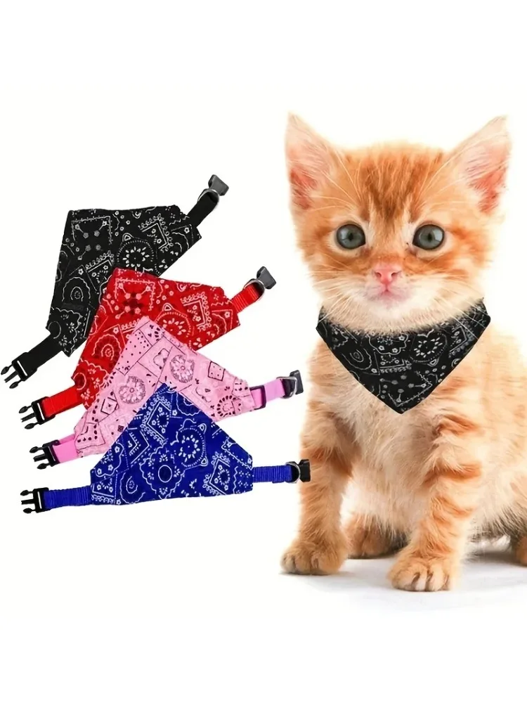 Adjustable Pet Triangle Bandana Bib Dog Cat Collar Neck Scarf Saliva Towel Pet Necktie Bib For Puppy Kitten Daily Wear